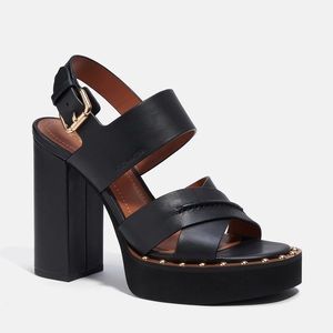 COACH reserve heels. Callie Sandal. Black. Size 7. BRAND NEW, never worn.